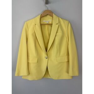 Veronica Beard Dickey Yellow Blazer Single Button Tailored Jacket Sz 10